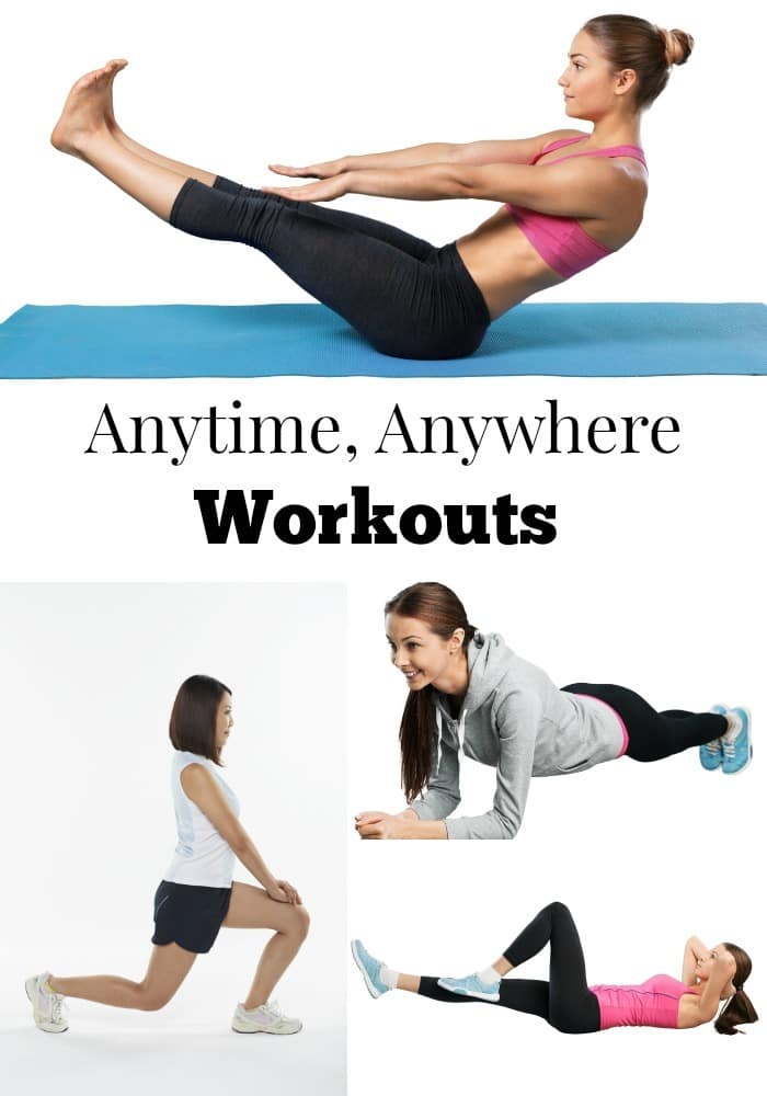 No need for expensive equipment or a gym membership. Instead, try these exercises to create anytime, anywhere workouts that work your whole body. #workoutanywhere #workoutathome #homeworkout #athomeworkout via @wondermomwannab
