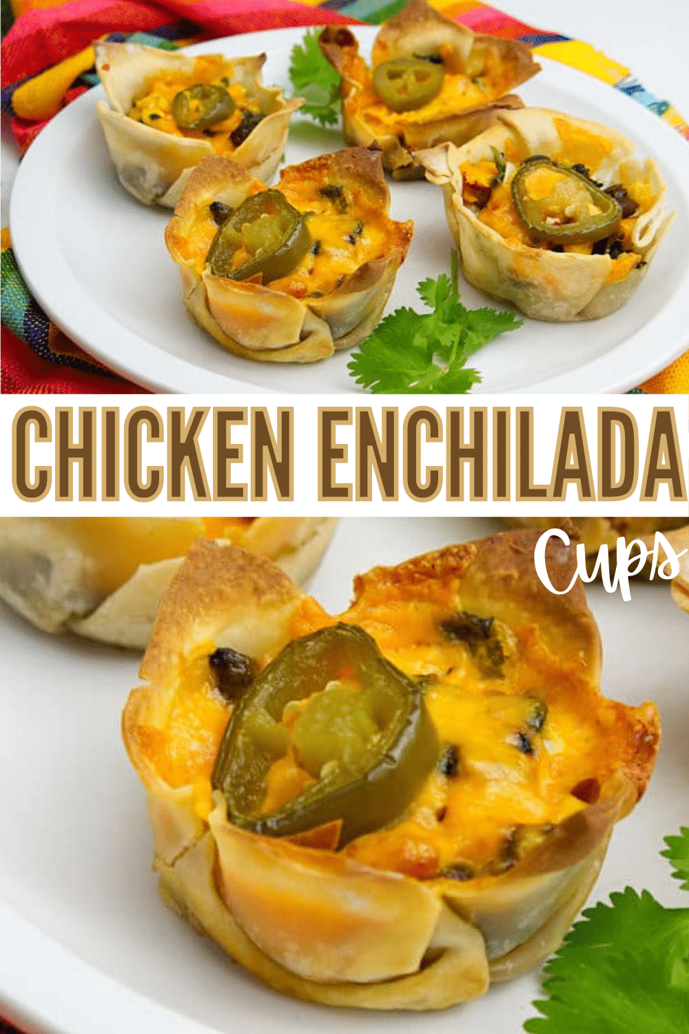 These chicken enchilada cups are so yummy and really easy to make! They work both as a tasty appetizer or kid-friendly dinner since the kids can choose their own ingredients. #appetizers #fingerfoods #Mexicanrecipes via @wondermomwannab