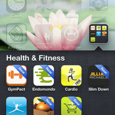 Health & Fitness Apps on phone screen