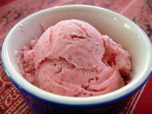 Healthy ice cream Dessert in white bowl