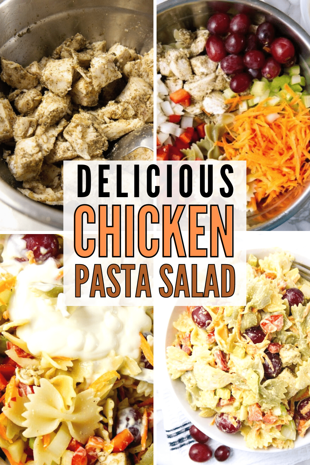 This is the absolute BEST chicken pasta salad. Great texture, flavor, colors, and it gets better the longer it sits! #pastasalad #chicken #salad via @wondermomwannab