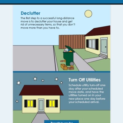 Tips for making moving easier. Declutter and turn off utilities.