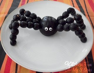 Fruit decorated to look like a Spider