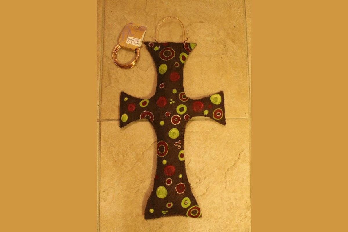 Burlap Door Cross.