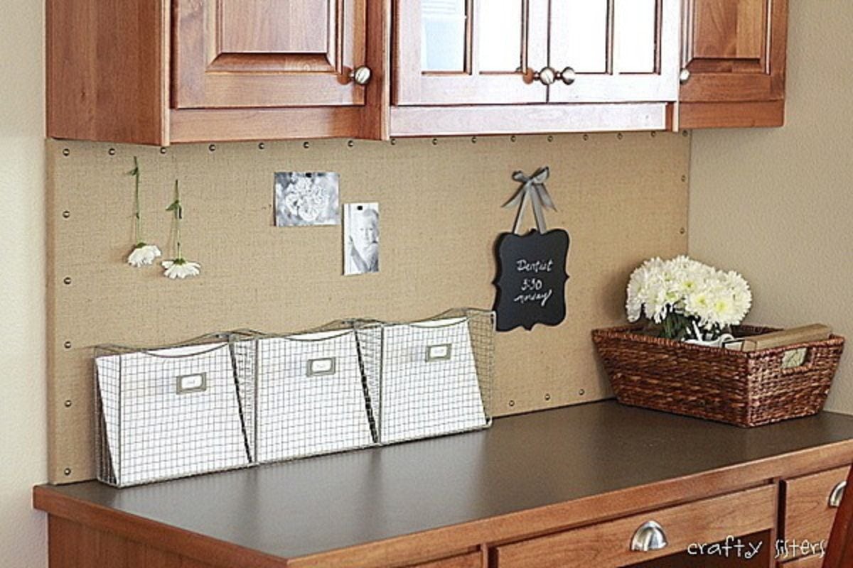 Custom Burlap Bulletin Board.