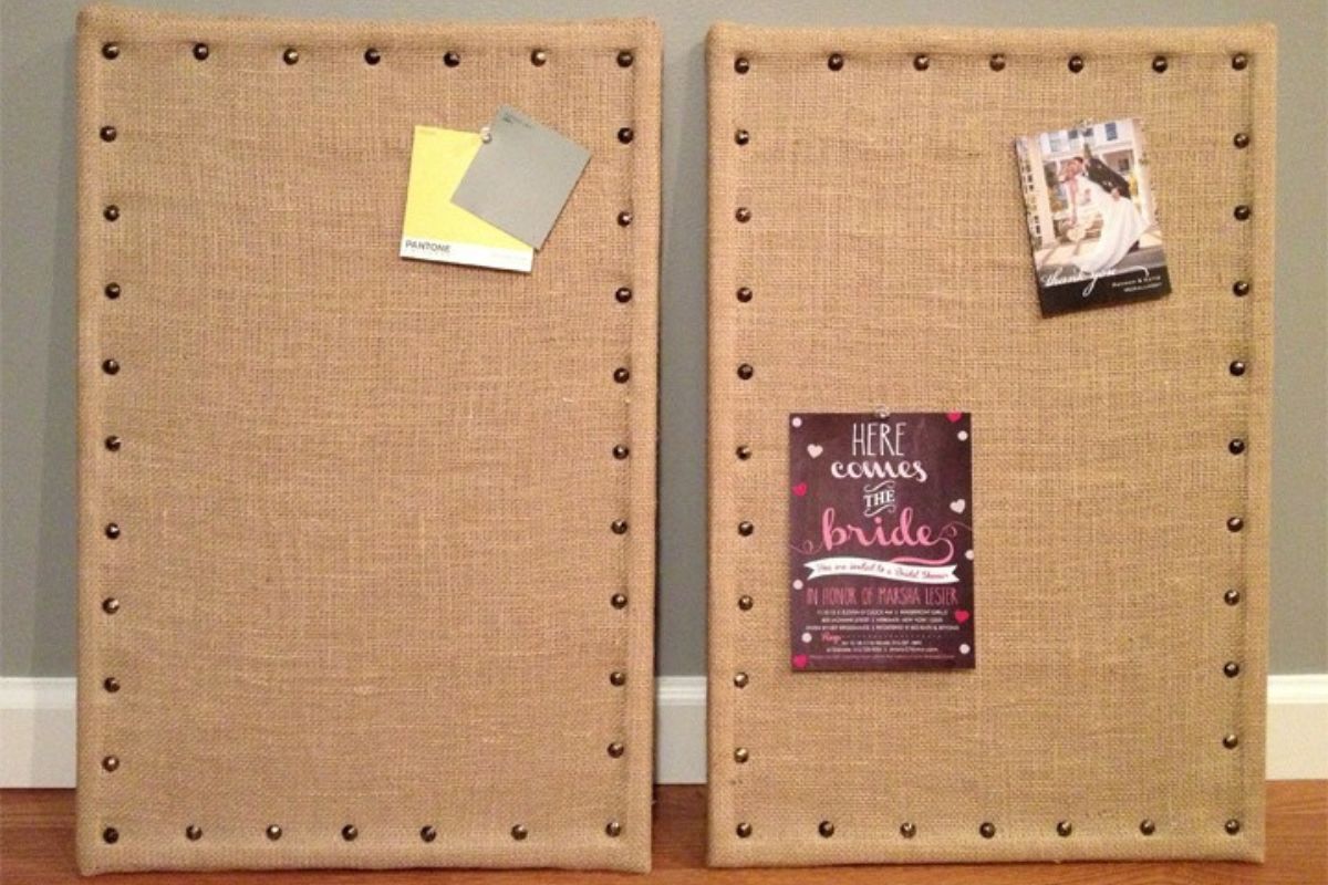 Burlap Bulletin Board.
