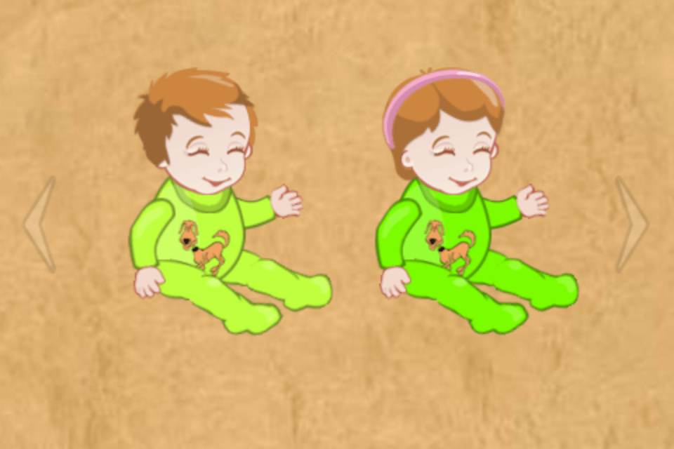 Cartoon babies in matching green onesies