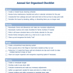 Annual Get Organized Checklist for house, family, meals, and money