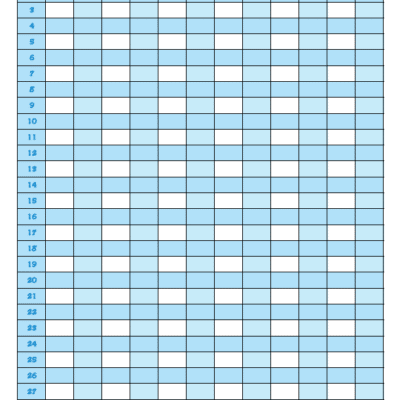 Blank fitness calendar