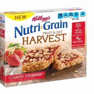 Kelloggs Nutri Grain Fruit & Oat Harvest Strawberry bars box