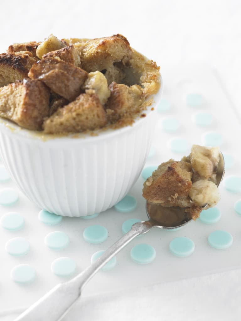 Whole Grain Bread Pudding With Caramelized Bananas 