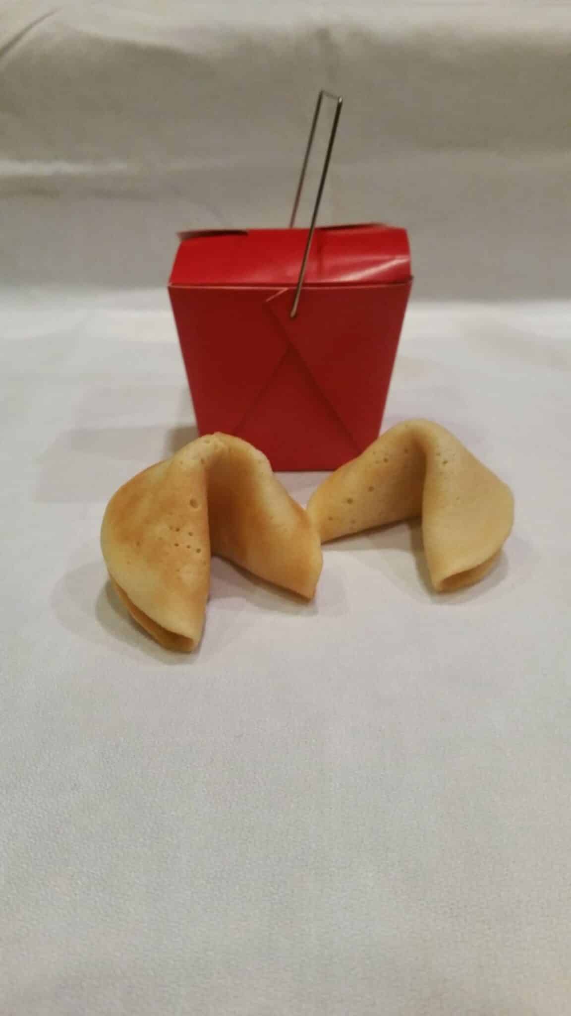 Faster Homemade Fortune Cookies with red box 