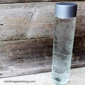DIY etched glass water bottle