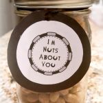 Jar full of peanuts with sign that says I'm nuts about you for Father's Day