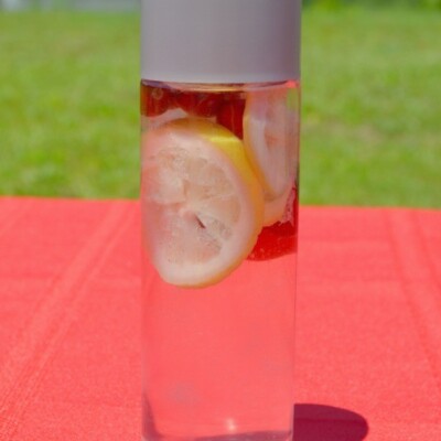 Cranberry lemon infused water