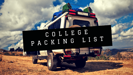 a truck packed full of things with title text reading College Packing List
