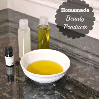 Homemade beauty product using oils in white bowl