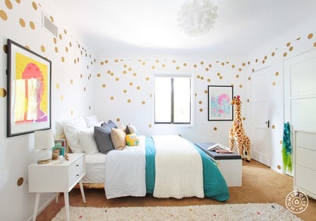 Young girls room. Bright and airy
