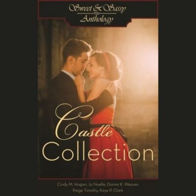 A couple dressed in formal attire embraces and smiles at each other on the cover of a book titled "Castle Collection" from the Sweet & Sassy Anthology series.