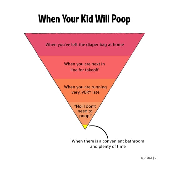 graphic of a chart about when your kid will poop