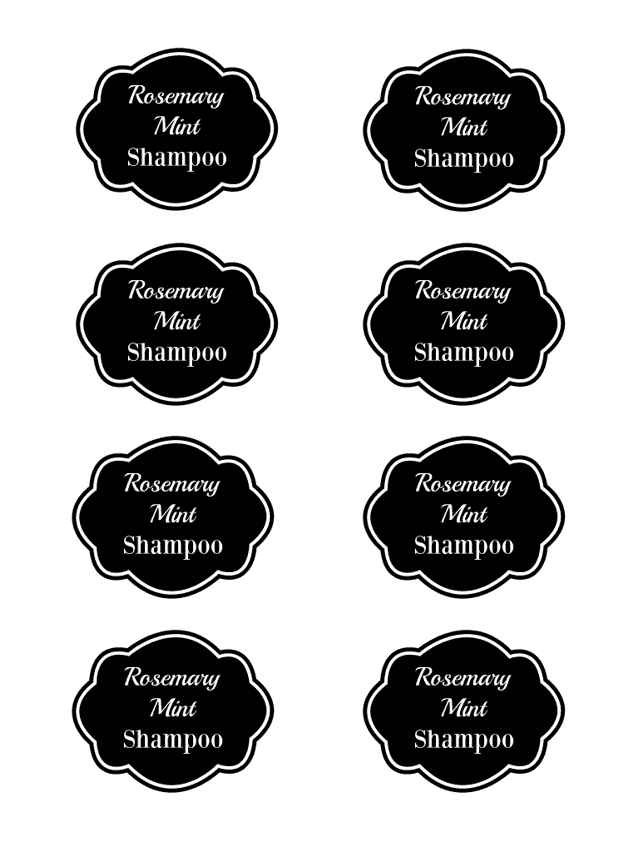 Rosemary Mint Shampoo Labels