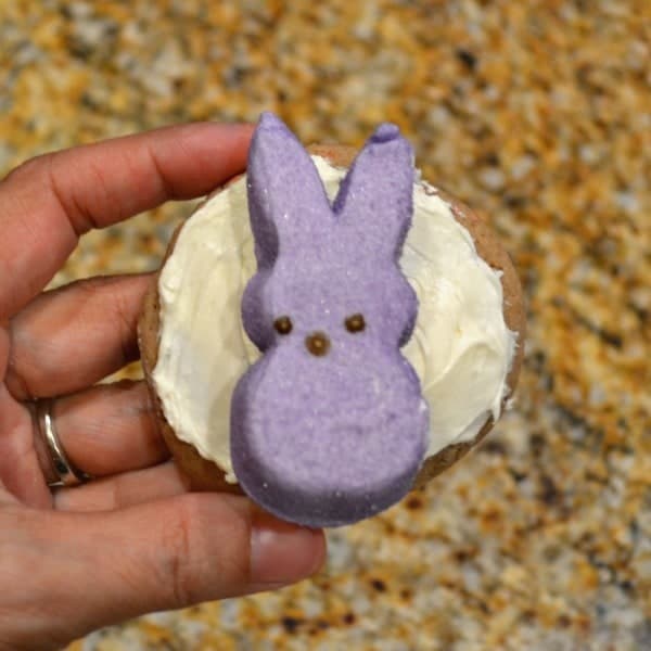 Add an Easter peep on top of the frosting on the cookie