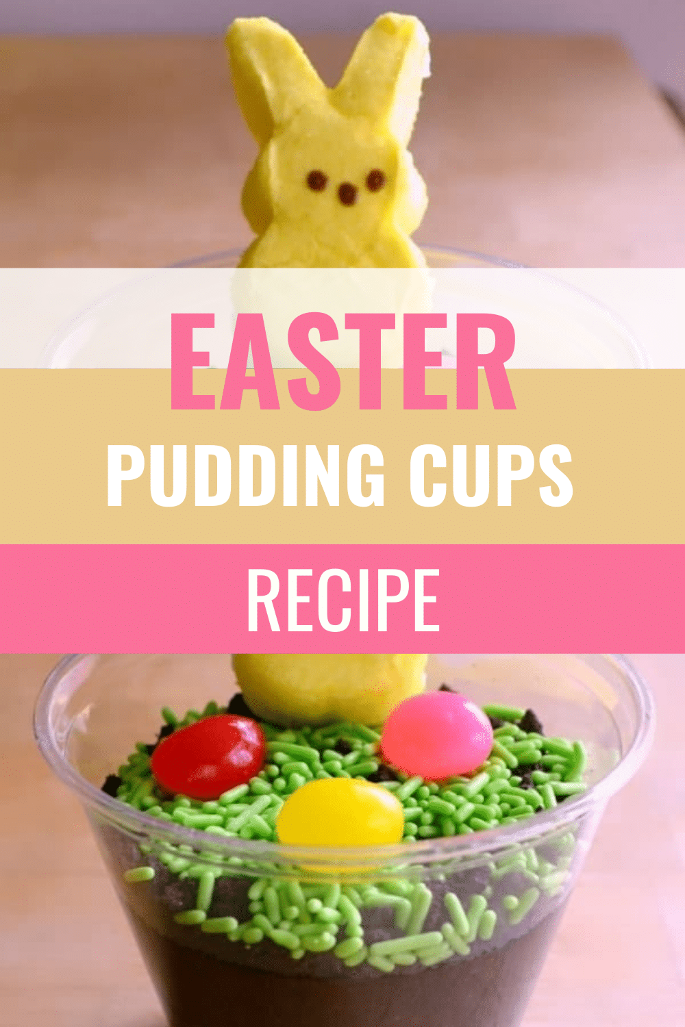 These Easter pudding cups are eye-catching treats that are actually easy to put together in just a few minutes, and kids love them. #easter #puddingcups #forkids #dirtpudding via @wondermomwannab