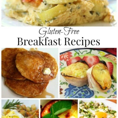 Collage of gluten free breakfast recipes