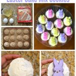 Easter cake mix cookies with a peep on top