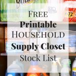 "Free printable household supply closet stock list"