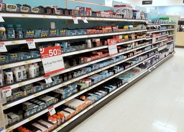 Pain Relief aisle at Target