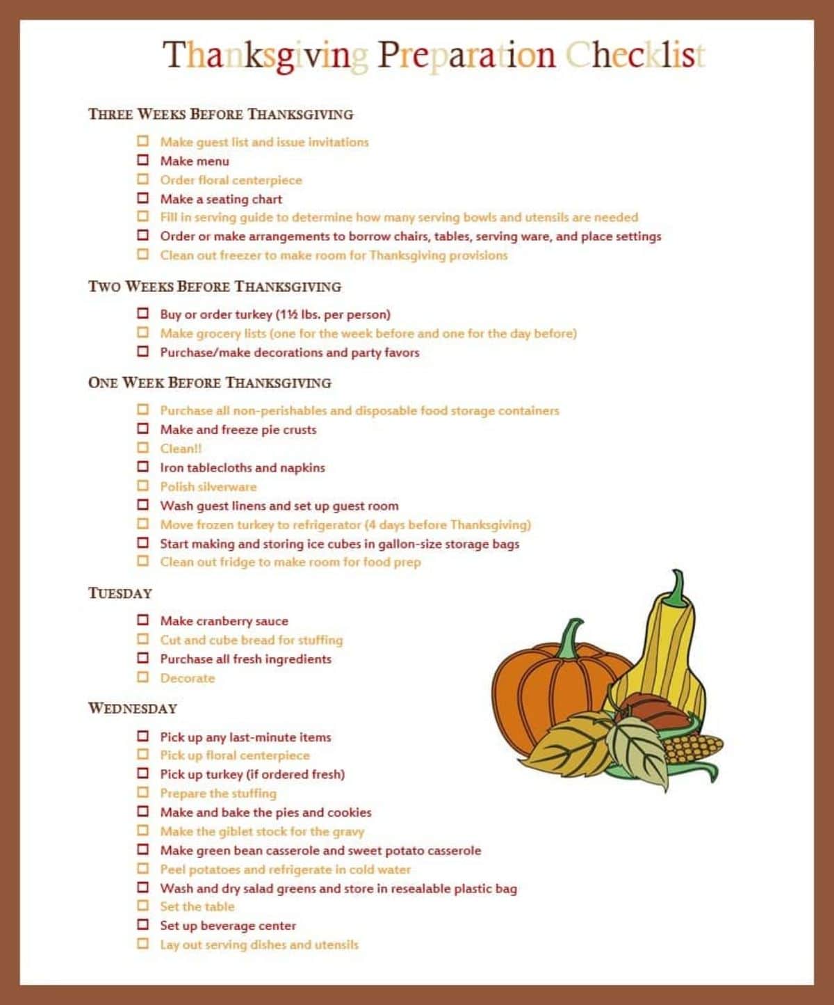 Stress-Free Thanksgiving Preparation Checklist.
