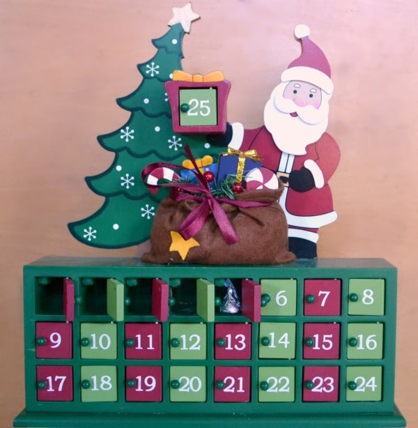 a wooden advent calendar