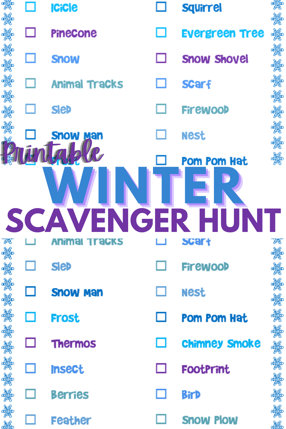 This printable winter scavenger hunt is a fun way to keep the kids occupied on a snow day or a fun family weekend activity. #printables #freeprintables #scavengerhunt #winter #familyprintables via @wondermomwannab