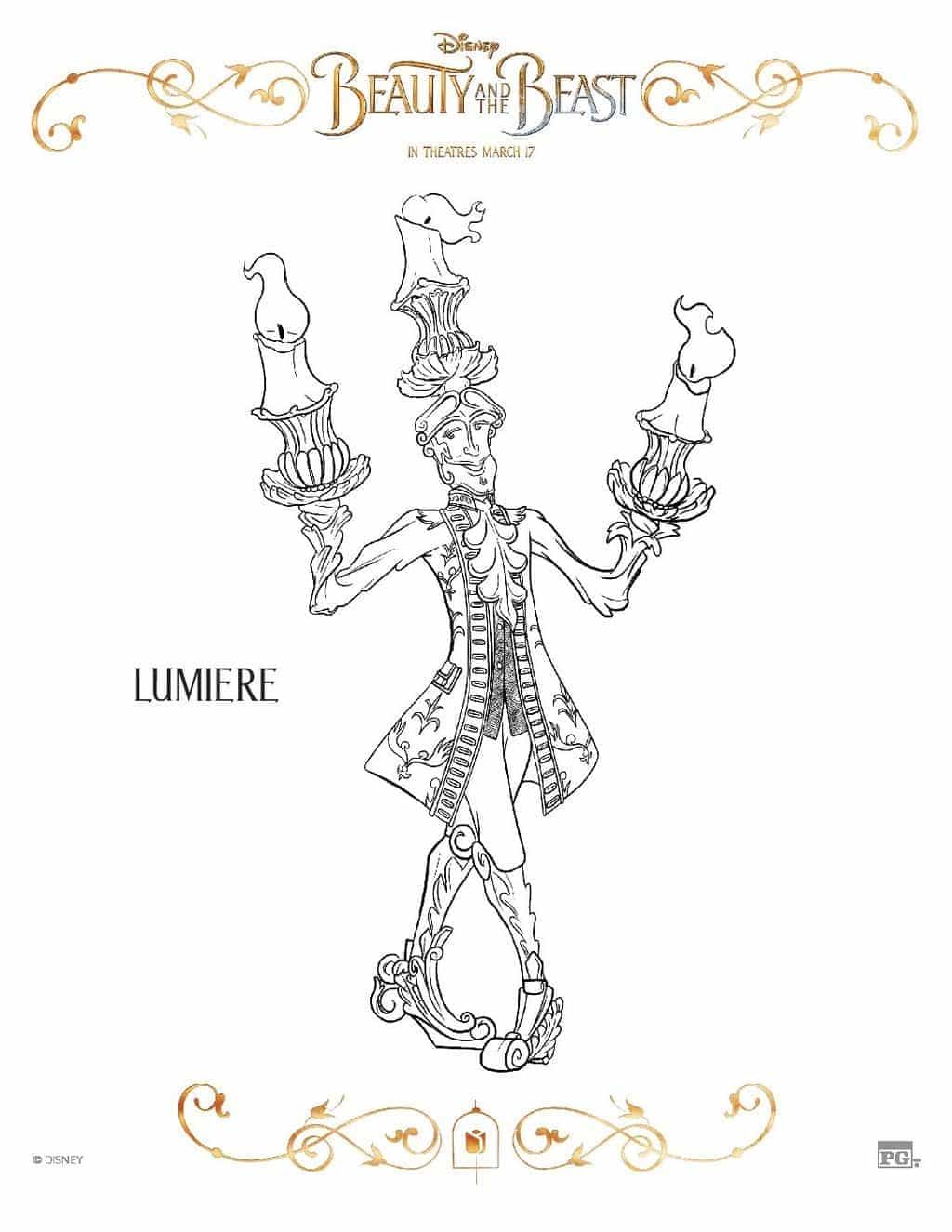 Lumiere coloring page