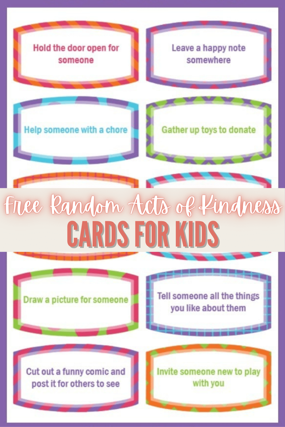 These random acts of kindness cards for kids are an easy way to inspire your children to be kind, charitable, and considerate of others. #randomactsofkindness #forkids #parentingtips #kindness via @wondermomwannab