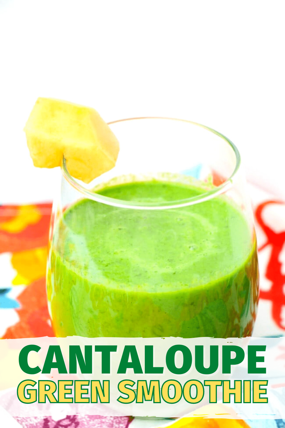 This Cantaloupe Green Smoothie is as delicious as it is nutritious and easy to make. All you need are four simple ingredients and a few minutes to make it. #smoothie #smoothierecipe #cantaloupe #greensmoothie via @wondermomwannab