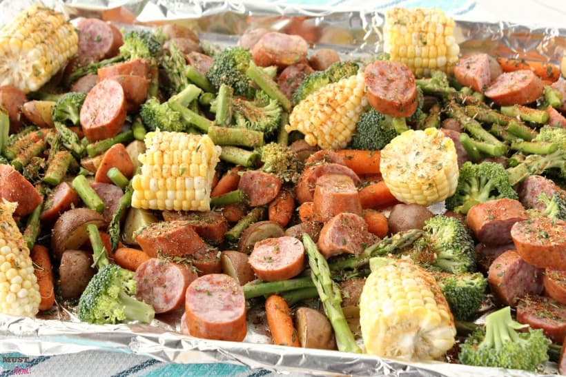 sausage and vegetable sheet pan dinner