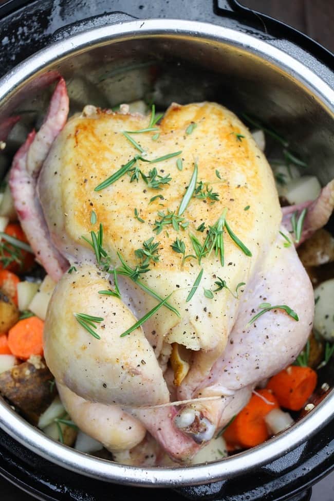 chicken with vegetables in an instant pot