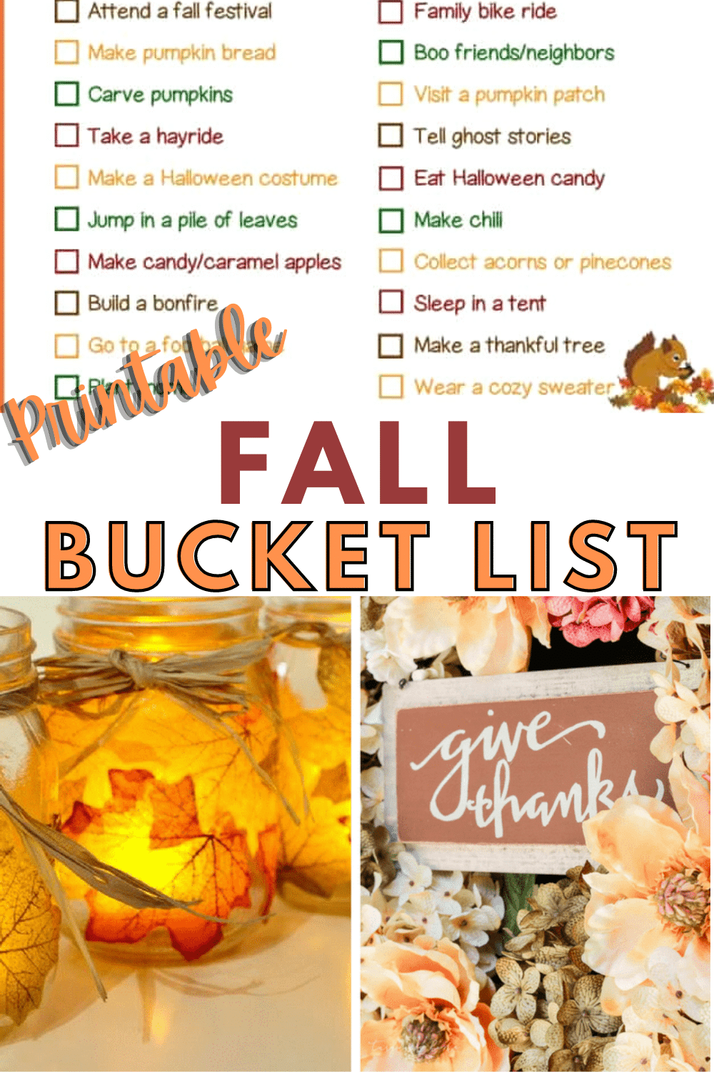 Printable Fall Bucket List Wondermom Wannabe