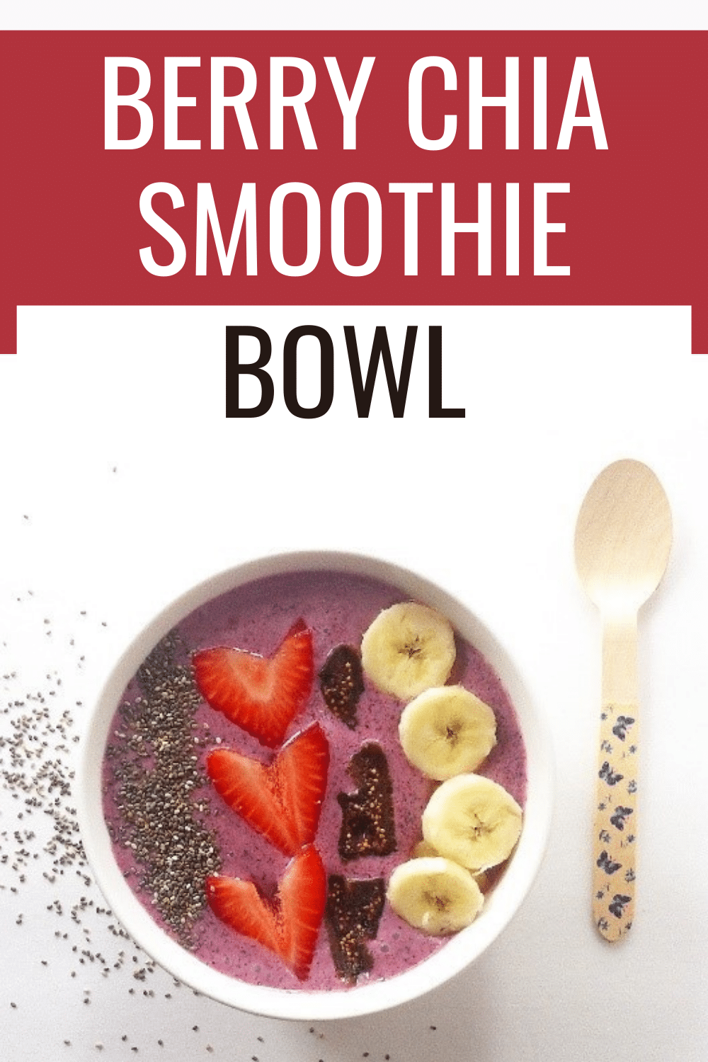 This Berry Chia Smoothie Bowl is a colorful and delicious way to start your day and it will keep you full and energized all morning! #smoothie #smoothiebowl #berry #chia via @wondermomwannab