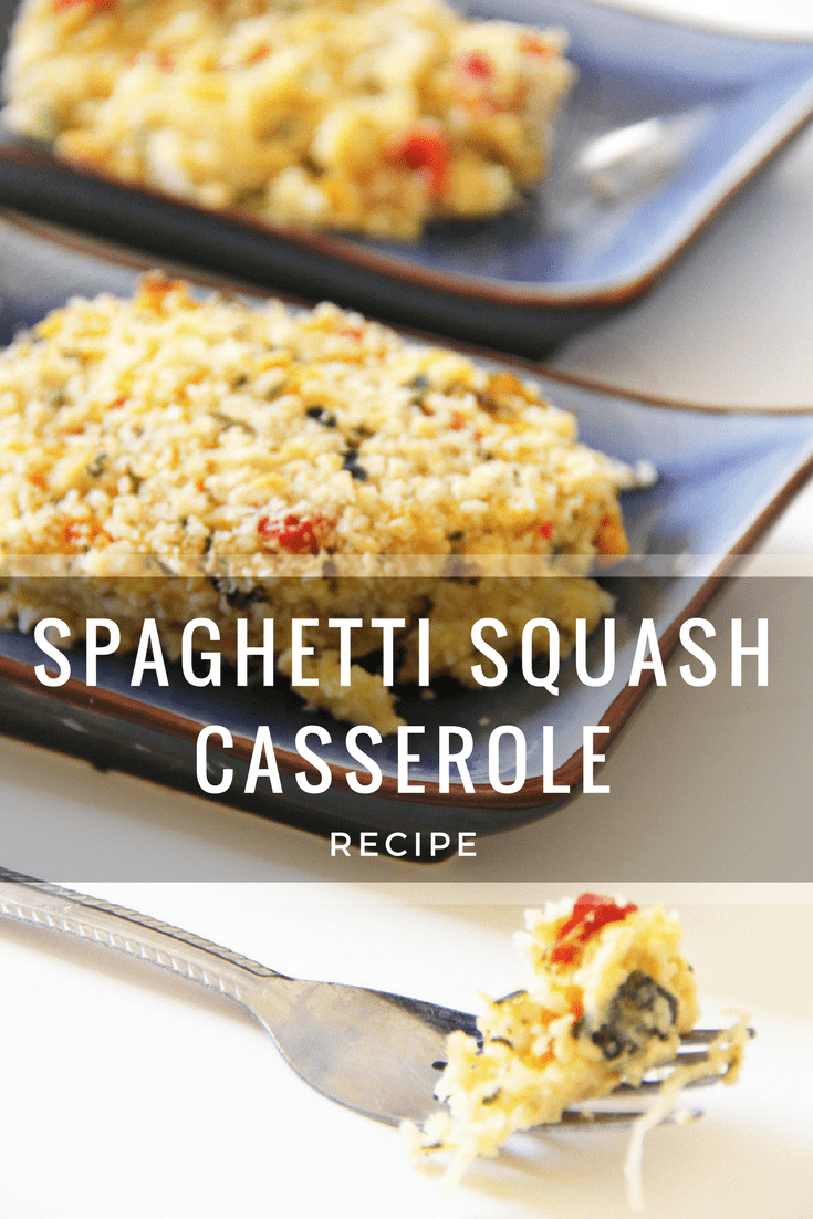 This spaghetti squash casserole makes an amazing main dish for meatless Mondays or a super satisfying low-carb side dish for any other meal. #meatlessmondays #lowcarb #spaghettisquash #casserole via @wondermomwannab