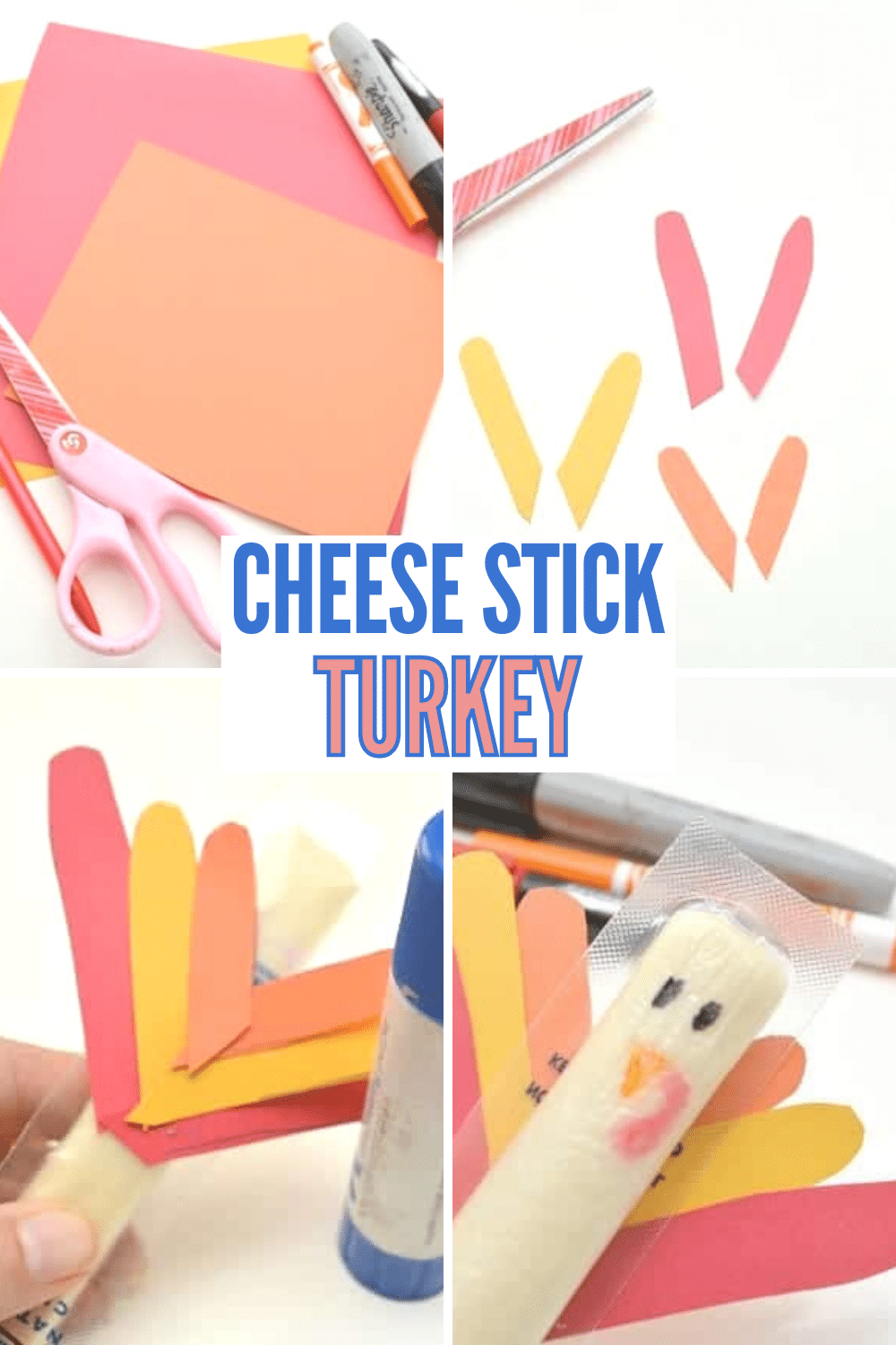 Learn to make a festive cheese stick turkey for your Thanksgiving table.