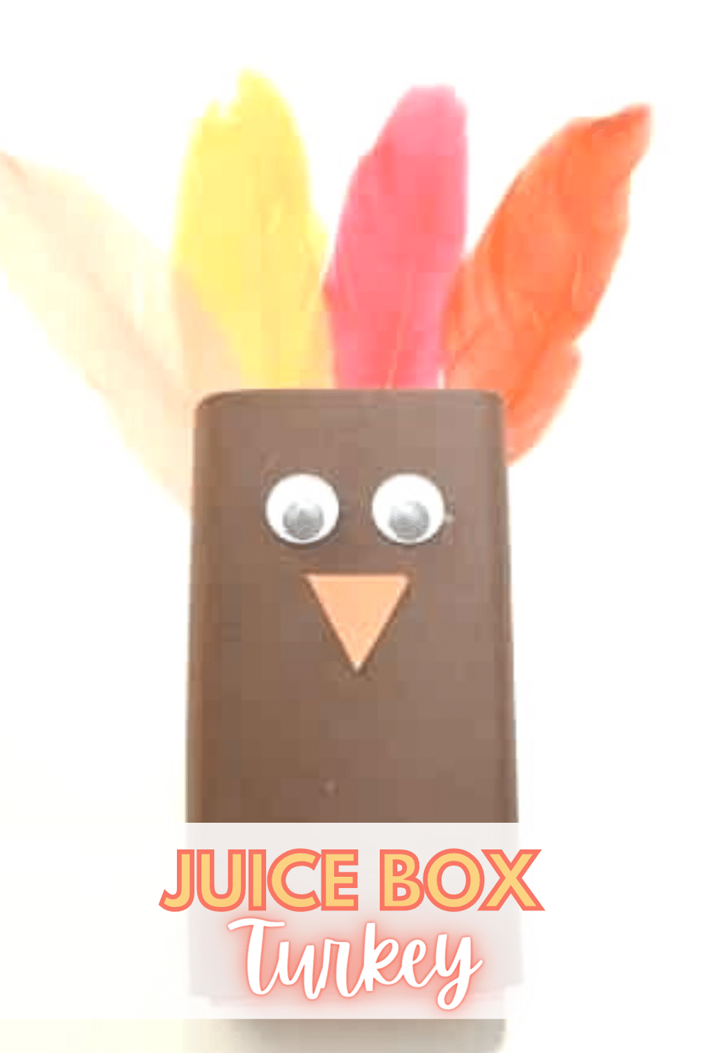 This juice box turkey is a fun way to dress up the drinks for a Thanksgiving party at school or the kids table at your Thanksgiving feast. #thanksgiving #juicebox #craft #forkids via @wondermomwannab