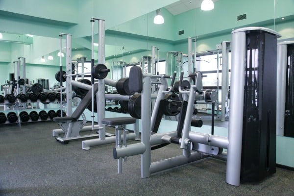 weight lifting equipment at a gym