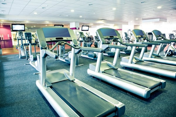treadmills at a gym