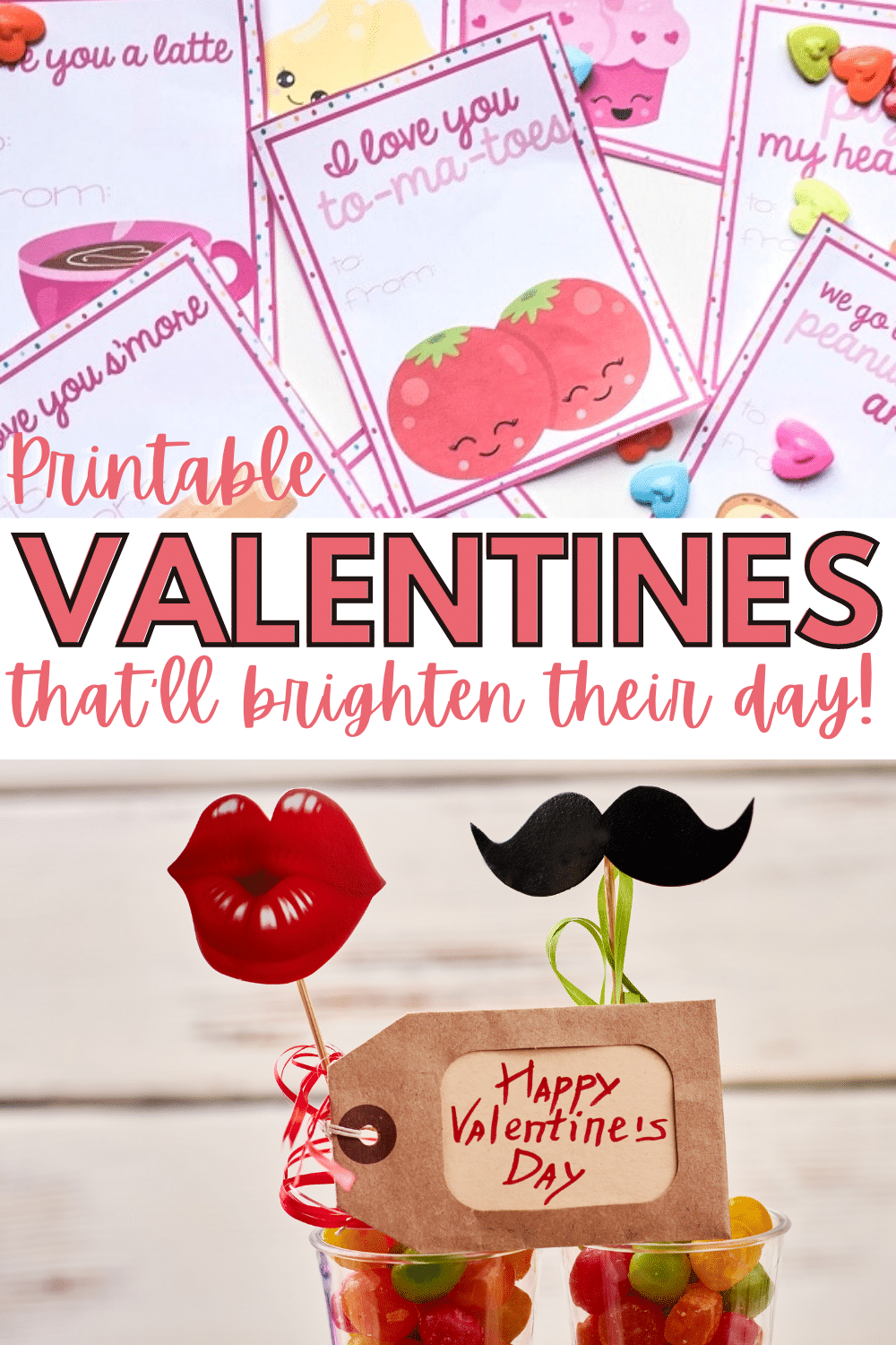 These free printable Valentines are adorable for kids to hand out on Valentine's Day. Attach a small treat or write a compliment on the back of each card! #printables #Valentines via @wondermomwannab