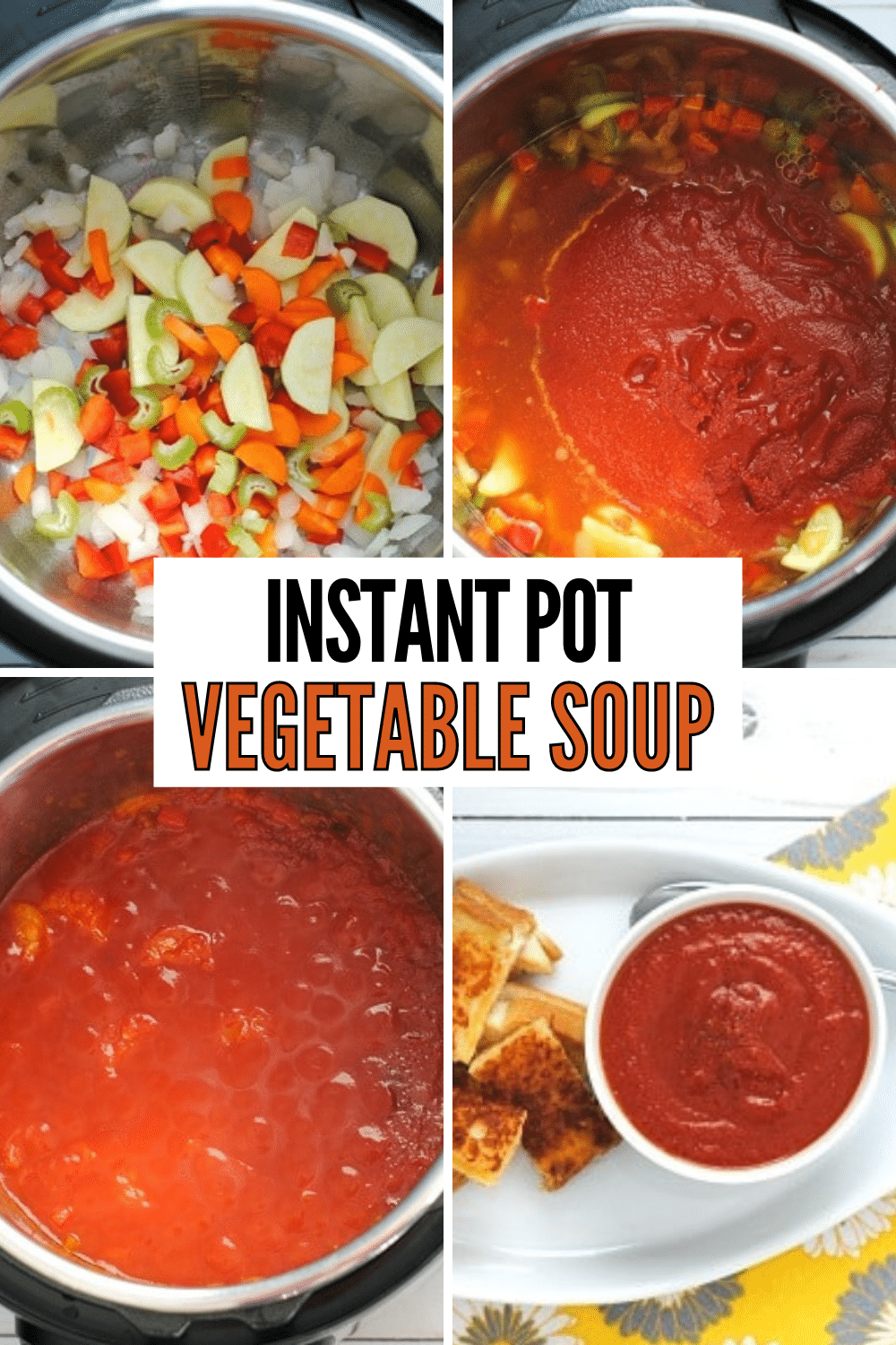 This Instant Pot Vegetable Soup is incredibly easy to make and it's absolutely delicious. Even better, it's really good for you too! #souprecipe #instantpot #pressurecooker #easydinner via @wondermomwannab