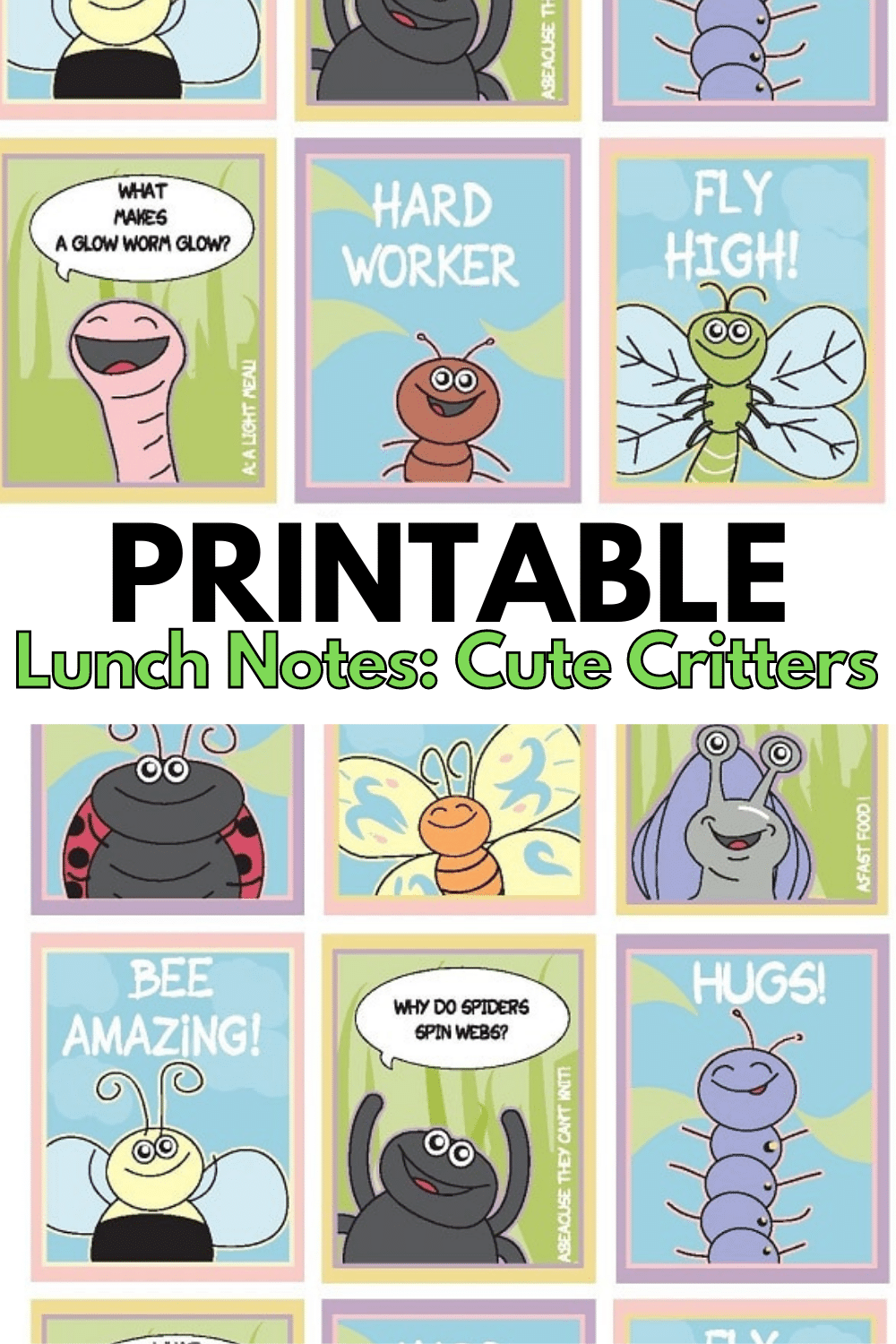 These printable lunch notes are super cute and an easy way to brighten your child's day! #printables #lunchnotes #parenting via @wondermomwannab