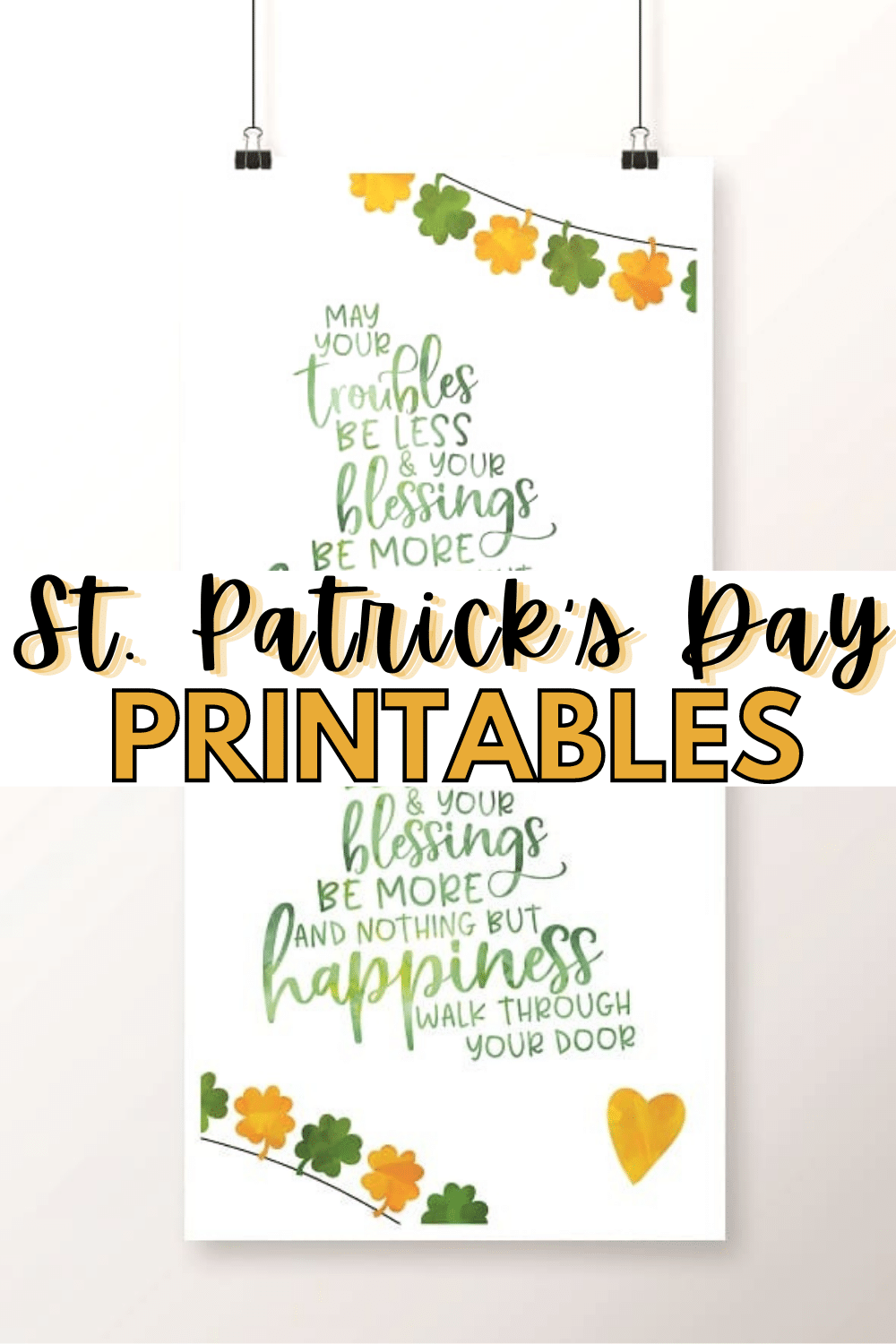 Two cheerful and festive St Patrick's Day printables. Such an easy and inexpensive way to add some Irish cheer to your home for St. Patrick's Day! #StPatricksDay #printables via @wondermomwannab